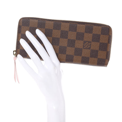 Louis Vuitton Damier Ebene Clemence Wallet Rose Ballerine 2 of 10