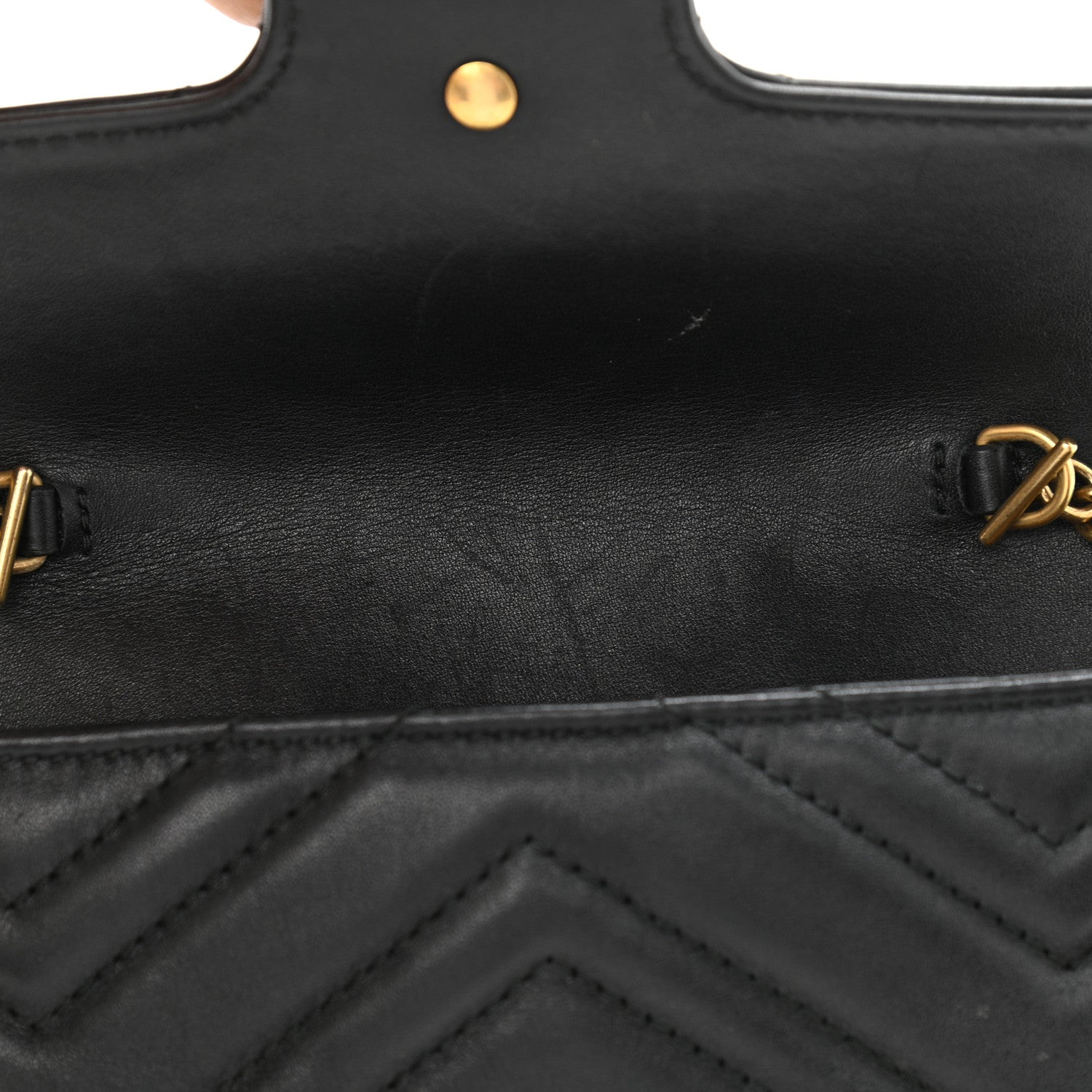 Gucci Calfskin Matelasse Super Mini GG Marmont Shoulder Bag Black 11 of 11