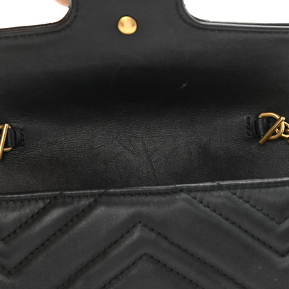 Gucci Calfskin Matelasse Super Mini GG Marmont Shoulder Bag Black 11 of 11