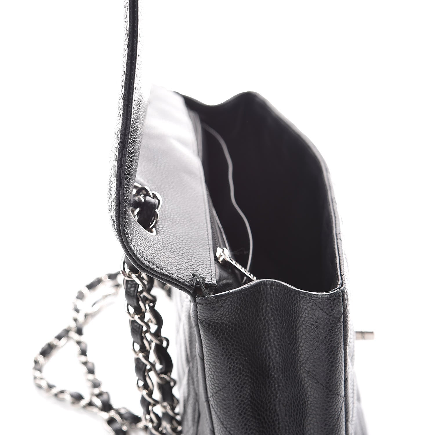 Chanel Caviar Quilted Jumbo Single Flap Black 14 of 23