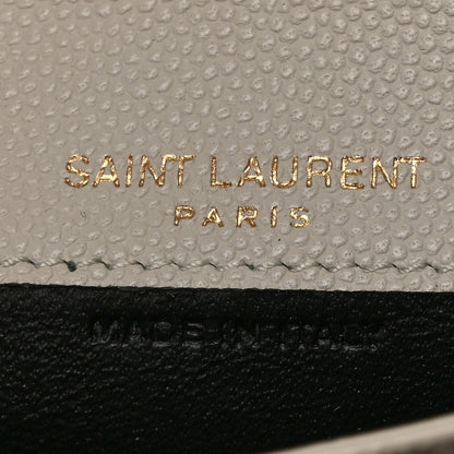Saint Laurent Grain De Poudre Uptown Monogram Card Case Crema Soft 6 of 8