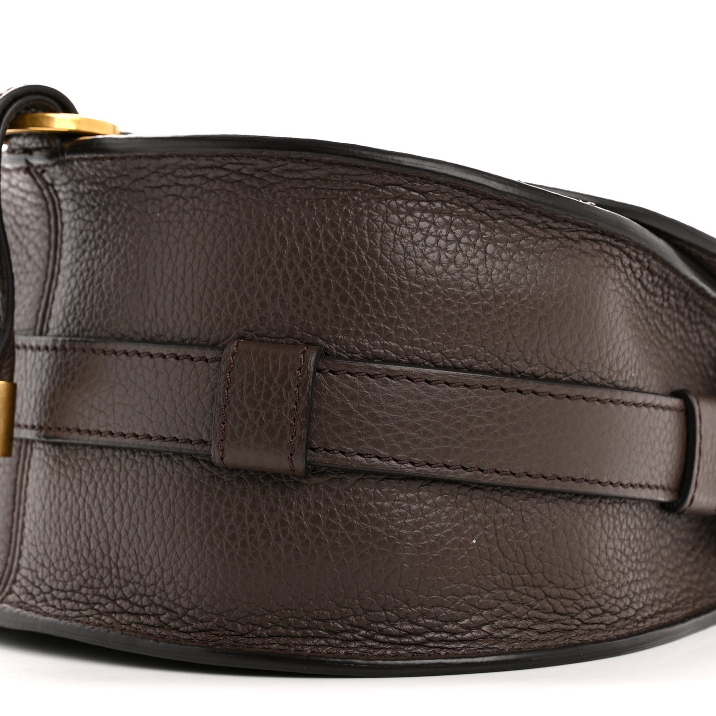 Calfskin Mini Marcie Round Crossbody Bag Nut