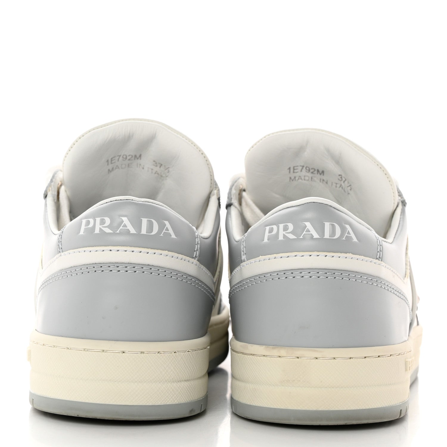 Prada Vitello Sport Spazzolato Rois Triangle Logo Womens Downtown Low Top 30mm Sneakers 37.5 White Fiordaliso 5 of 18