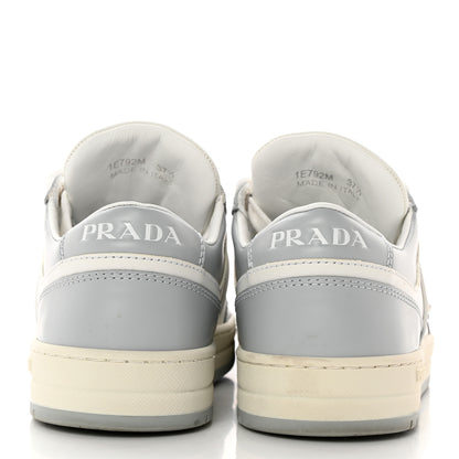 Prada Vitello Sport Spazzolato Rois Triangle Logo Womens Downtown Low Top 30mm Sneakers 37.5 White Fiordaliso 5 of 18