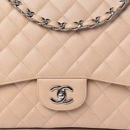 Chanel Caviar Quilted Jumbo Single Flap Beige Clair 24 of 24