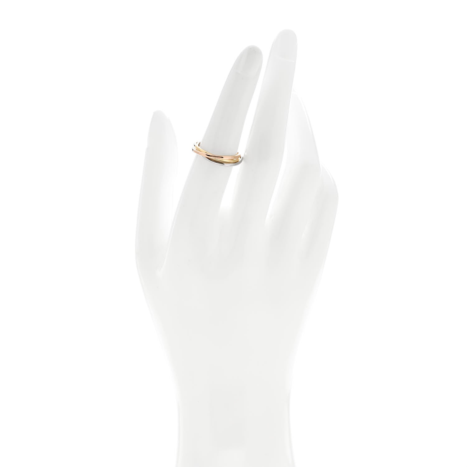 Cartier 18K Pink Yellow White Gold Extra Small Cartier Trinity Ring 52 6 2 of 5