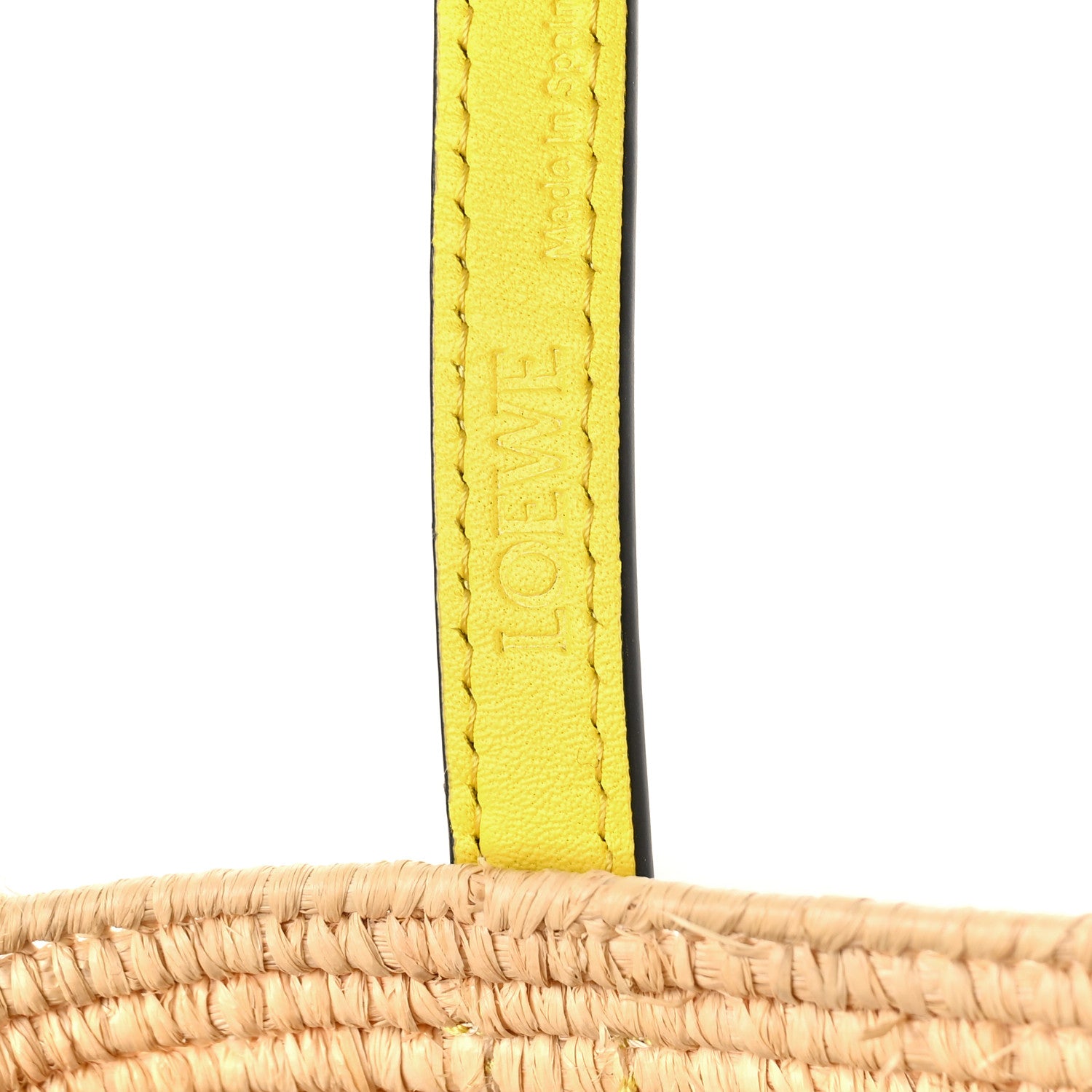 Loewe Raffia Square Mini Anagram Basket Tote Bag Natural Yellow 6 of 9