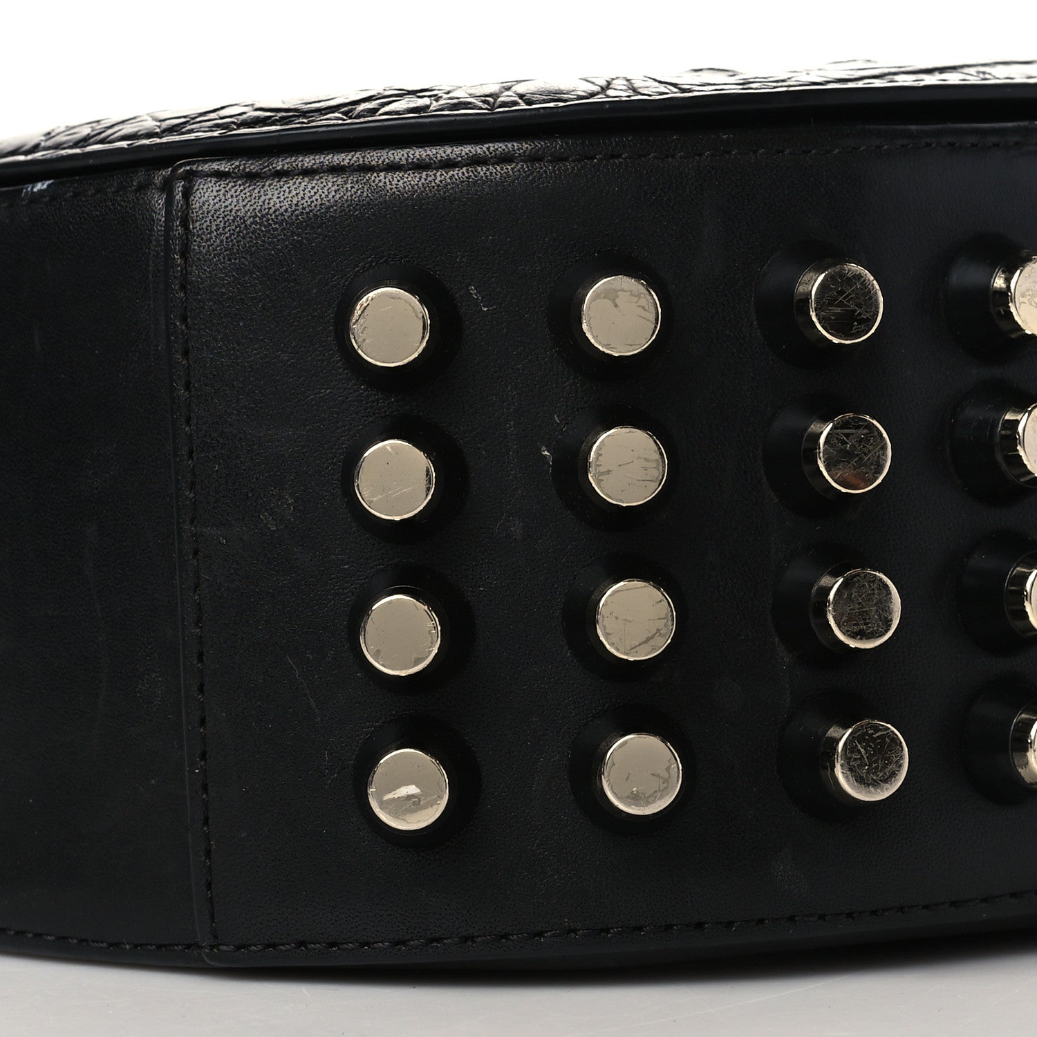 Alexander Wang Calfskin Crocodile Embossed Small Lia Sling Black Pale Gold Hardware 9 of 13