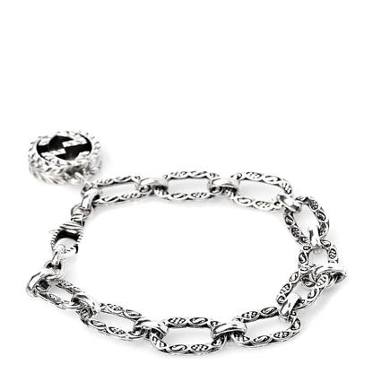 Gucci Sterling Silver Textured Interlocking G Charm Bracelet 3 of 6