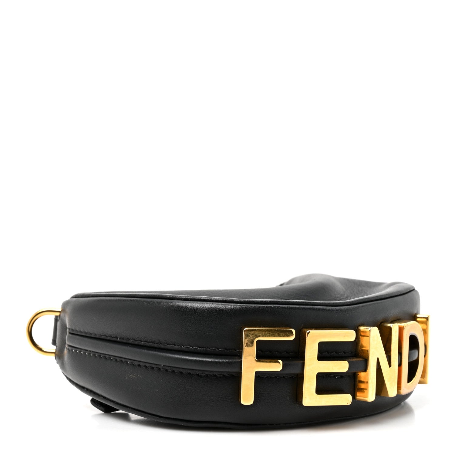 Fendi Vitello Grace Matte Nano Fendigraphy Hobo Charm Black Black 4 of 10