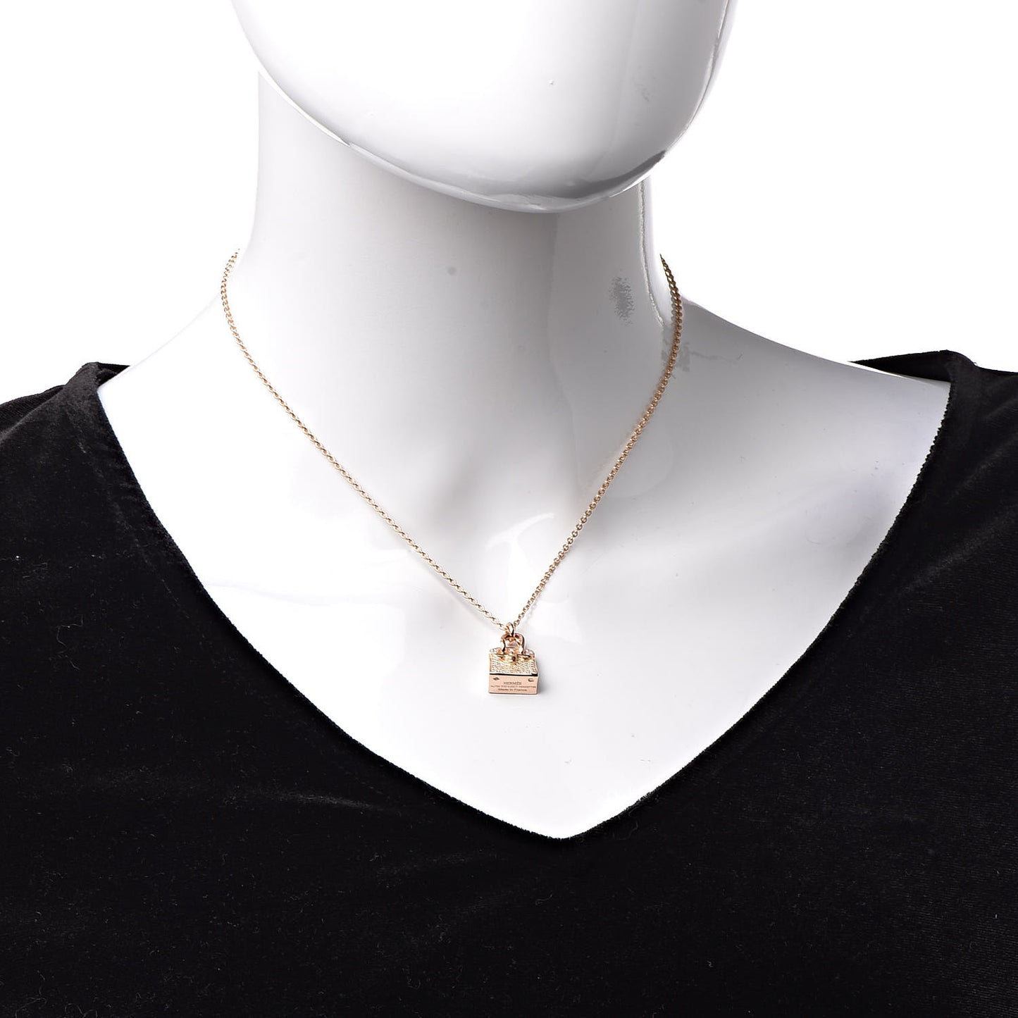 18K Rose Gold Diamond Birkin Amulette Pendant Necklace