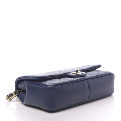 Chanel Lambskin Quilted Resin Bi-Color Chain Flap Bag Navy 3 of 10