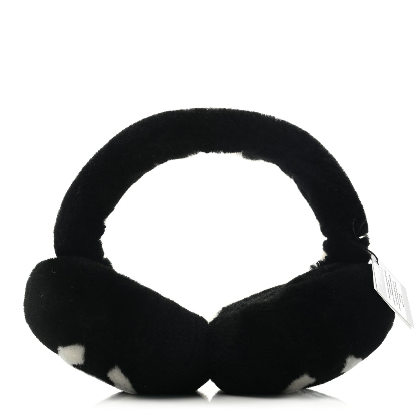 Shearling CC Ear Muffs Black White