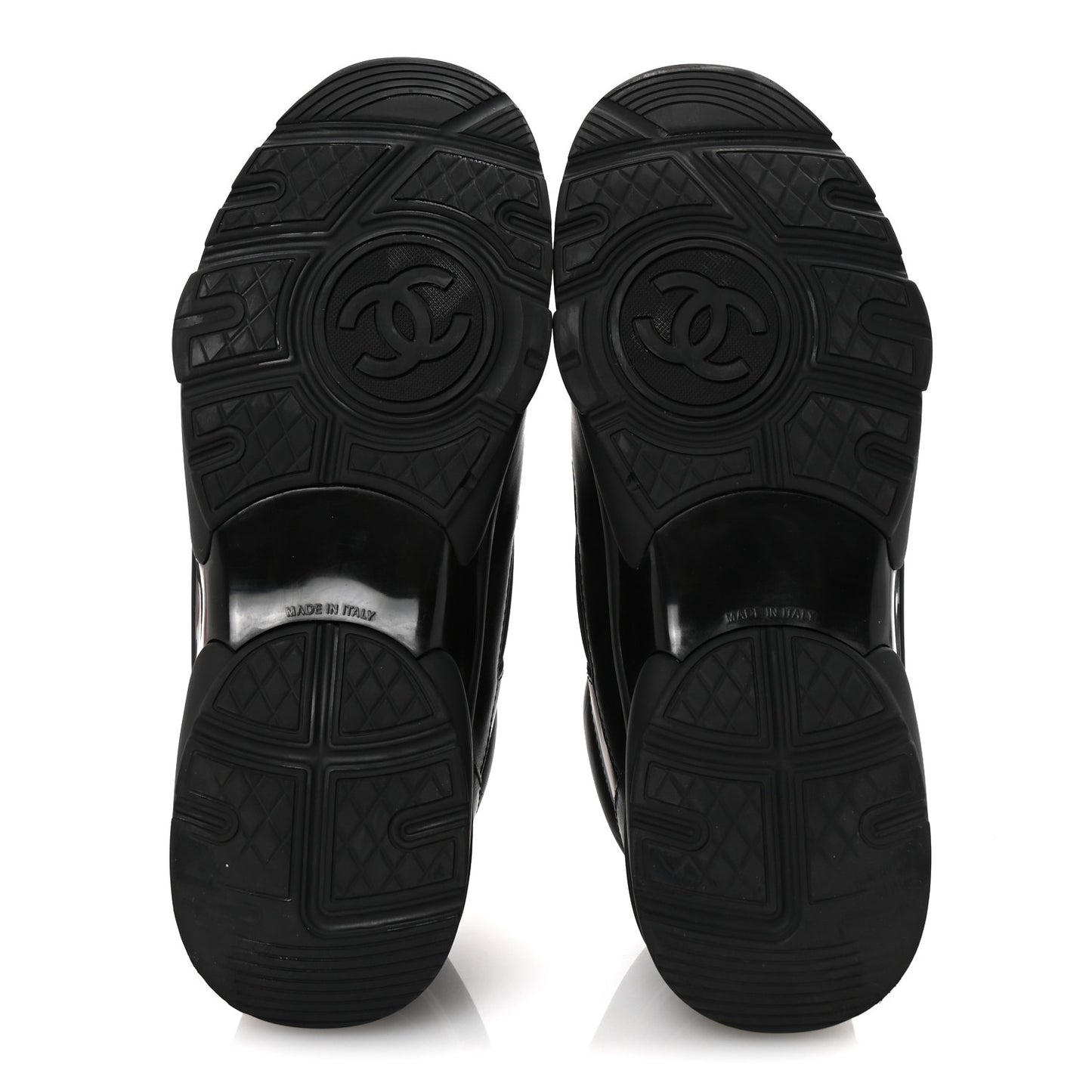 Lambskin Fabric CC Uniform Sneakers 38.5 Black