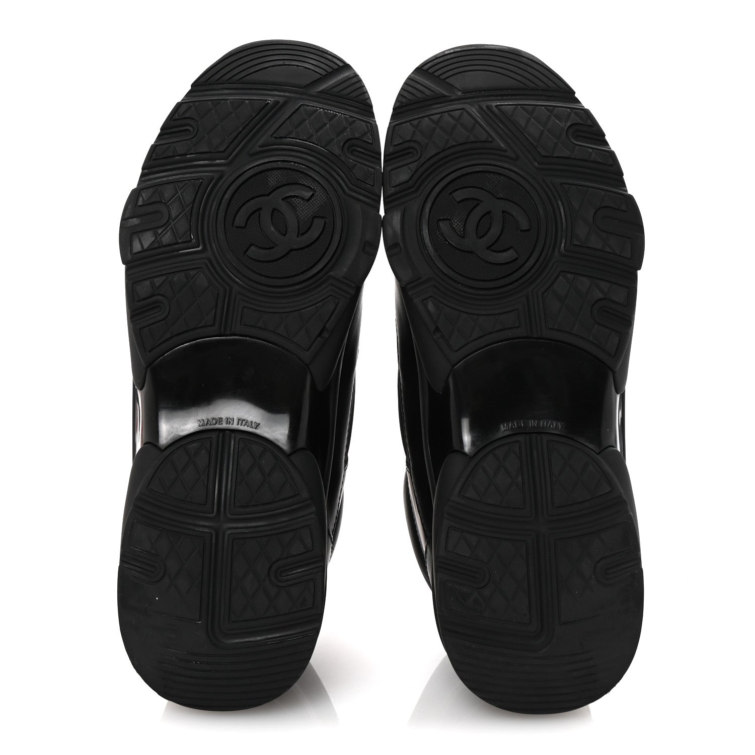 Chanel Lambskin Fabric CC Uniform Sneakers 38.5 Black 6 of 9