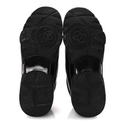 Chanel Lambskin Fabric CC Uniform Sneakers 38.5 Black 6 of 9