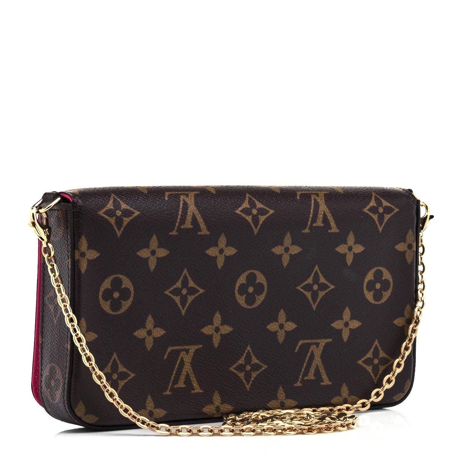 Louis Vuitton Monogram 2021 Christmas Animation Hollywood Pochette Felicie Chain Wallet Fuchsia 3 of 11