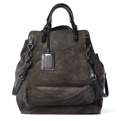 Dolce & Gabbana Suede Miss Pocket Satchel Grey 1 of 20