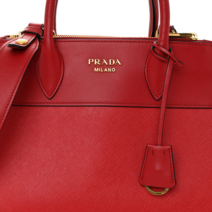 Prada Saffiano City Calfskin Small Paradigme Bag Red 7 of 7
