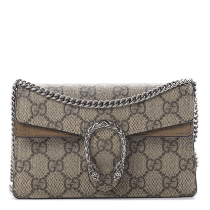Gucci GG Supreme Monogram Super Mini Dionysus Shoulder Bag Taupe 1 of 15