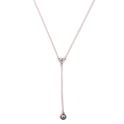 Tiffany Platinum Diamond .25ctw Elsa Peretti Diamonds By the Yard Y Necklace 1 of 4