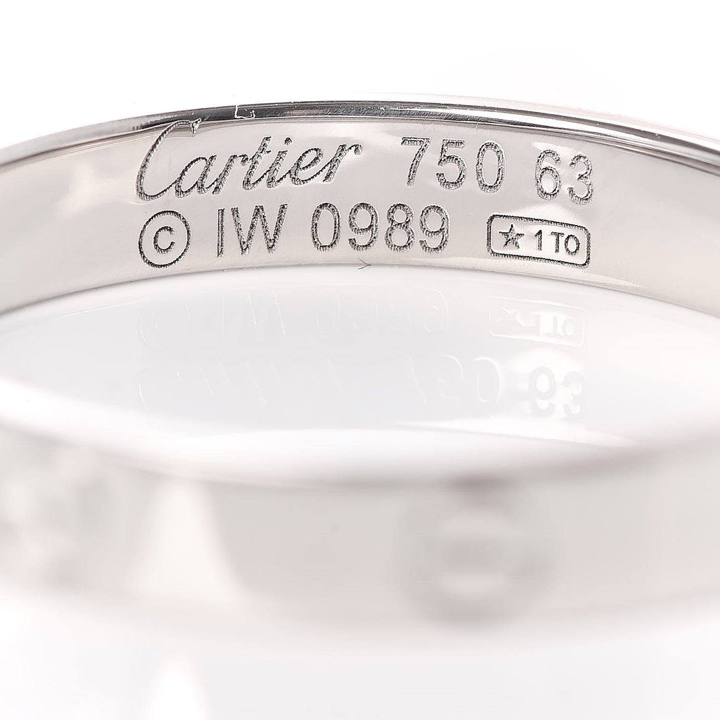 18K White Gold 3.5mm LOVE Wedding Band Ring 63 10.25