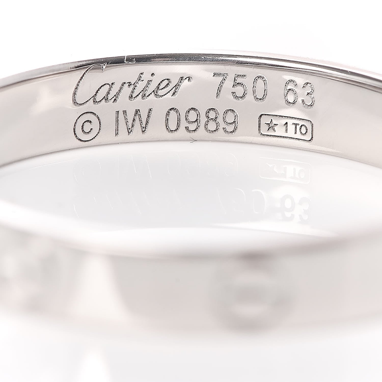 Cartier 18K White Gold 3.5mm LOVE Wedding Band Ring 63 10.25 4 of 4