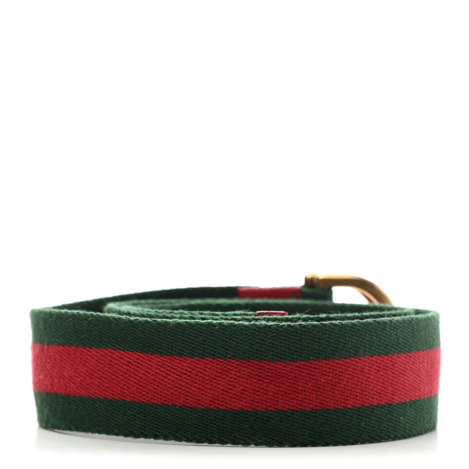 Gucci Web Feline D Ring Belt 80 32 Red Green 2 of 4