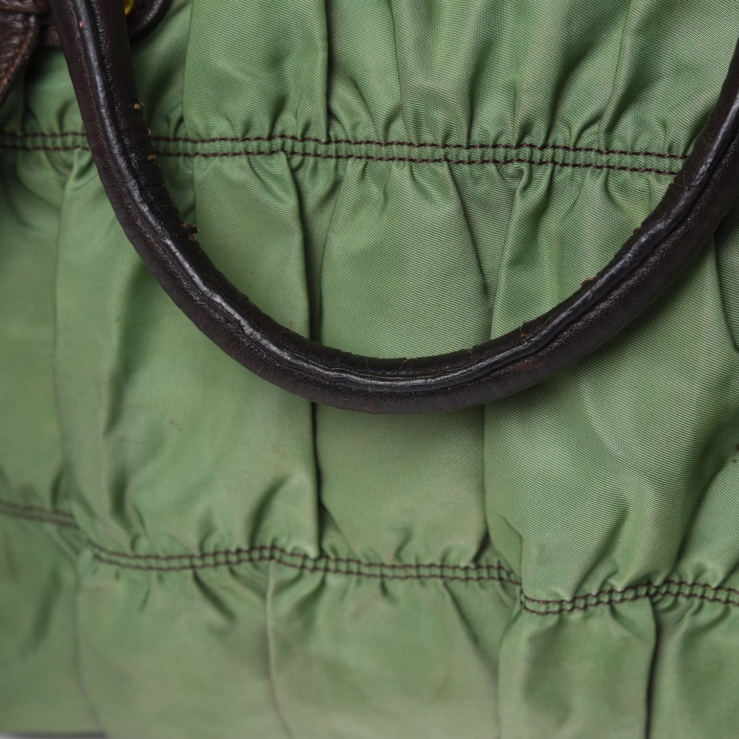 Tessuto Nylon Gaufre Tote Green Brown