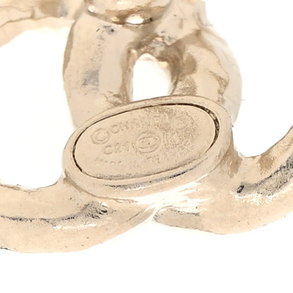 Chanel Metal Crystal CC Earrings Gold 4 of 4