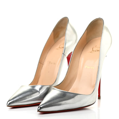 Christian Louboutin Metallic Calfskin So Kate 120 Pumps 40.5 Silver 3 of 11