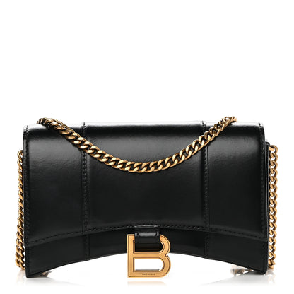 Balenciaga Shiny Box Calfskin Hourglass Chain Bag Black 1 of 12