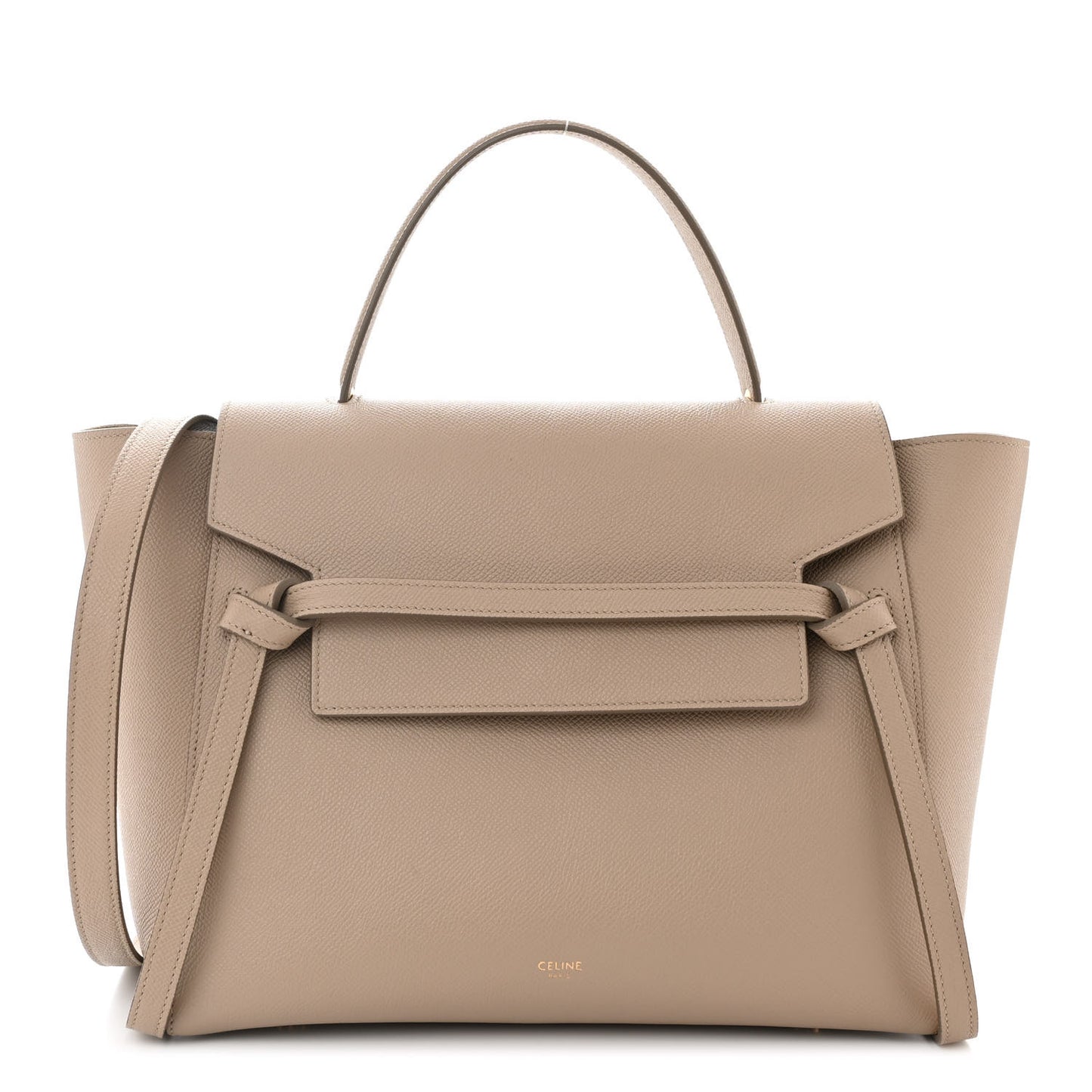 Grained Calfskin Mini Belt Bag Light Taupe
