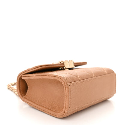 Chanel Caviar Quilted Mini Chain Top Handle With Chain Beige 4 of 10