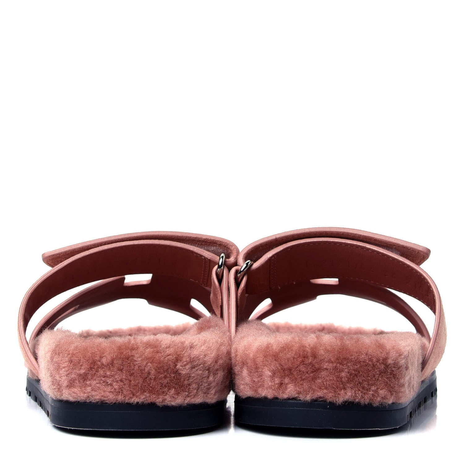Hermes Suede Goatskin Woolskin Womens Chypre Sandals 39 Rose Aube 2 of 6