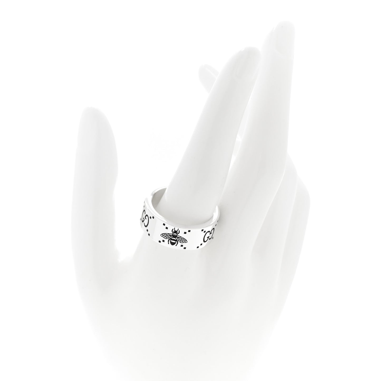 Sterling Silver GG Bee Band Ring 65 11