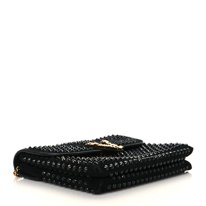 Versace Suede Studded Virtus Chain Clutch Black 4 of 9