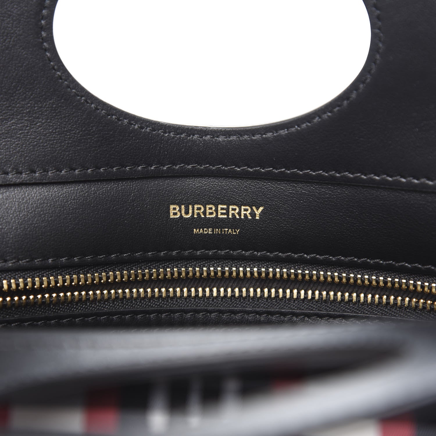 Burberry Calfskin Nylon Tartan Mini Pocket Bag Bright Red 6 of 9