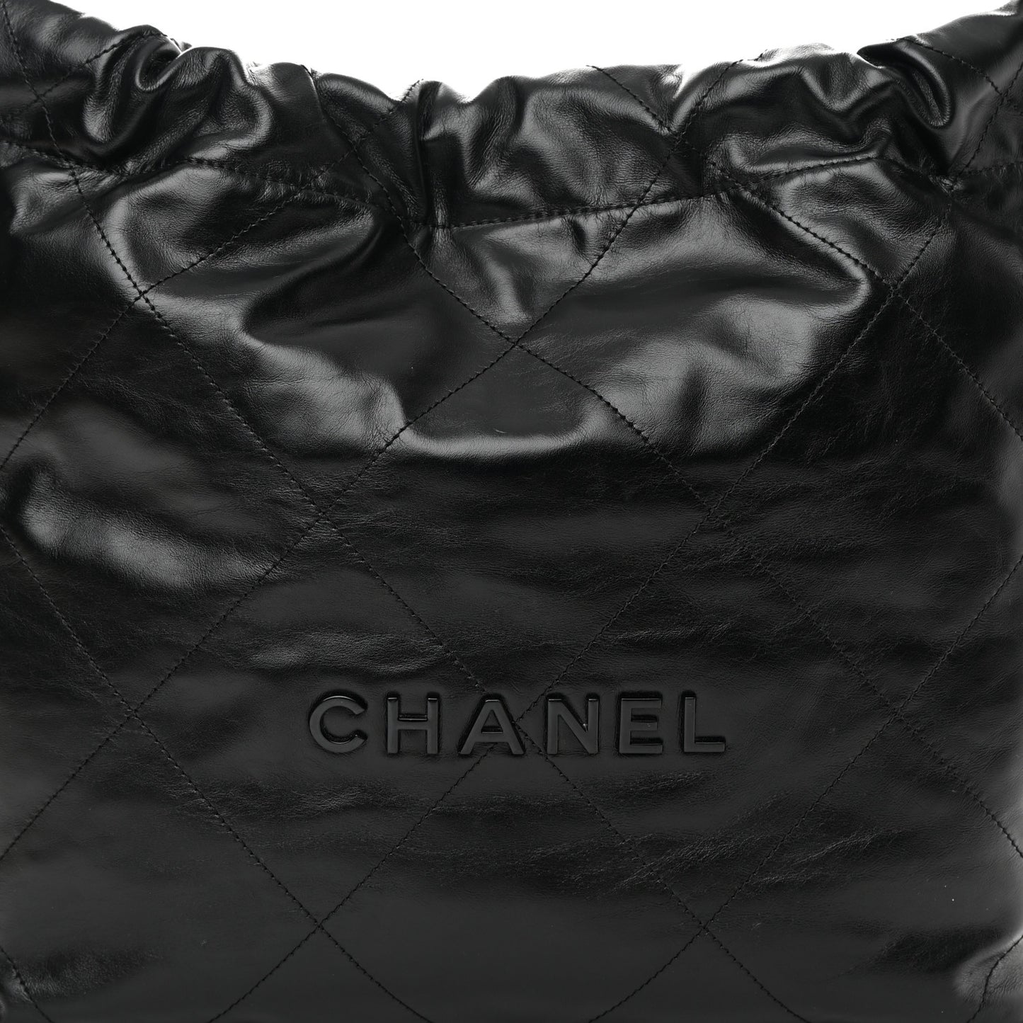 Shiny Calfskin Quilted Small Chanel 22 So Black