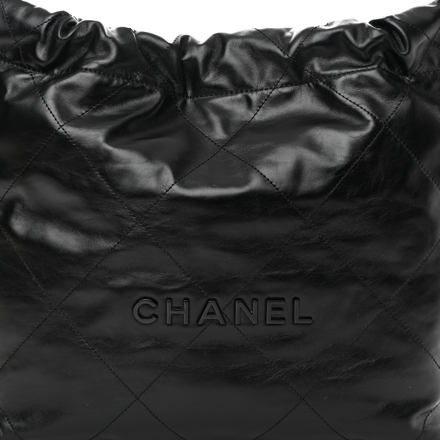 Chanel Shiny Calfskin Quilted Small Chanel 22 So Black 9 of 13