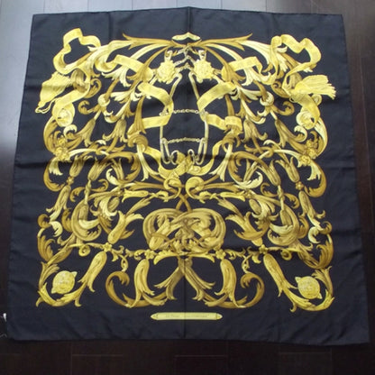 Hermes Silk Scarf Le Mors Black Gold 1 of 8