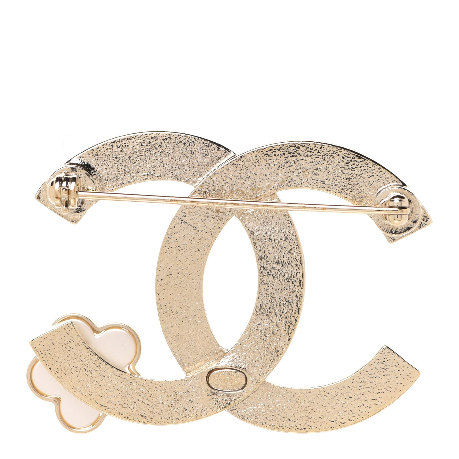 Chanel Metal CC Camellia Brooch Light Gold 3 of 5