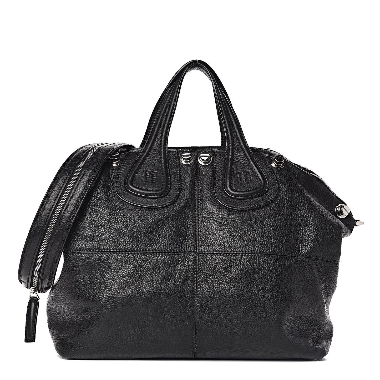 Waxed Calfskin Medium Studded Nightingale Black