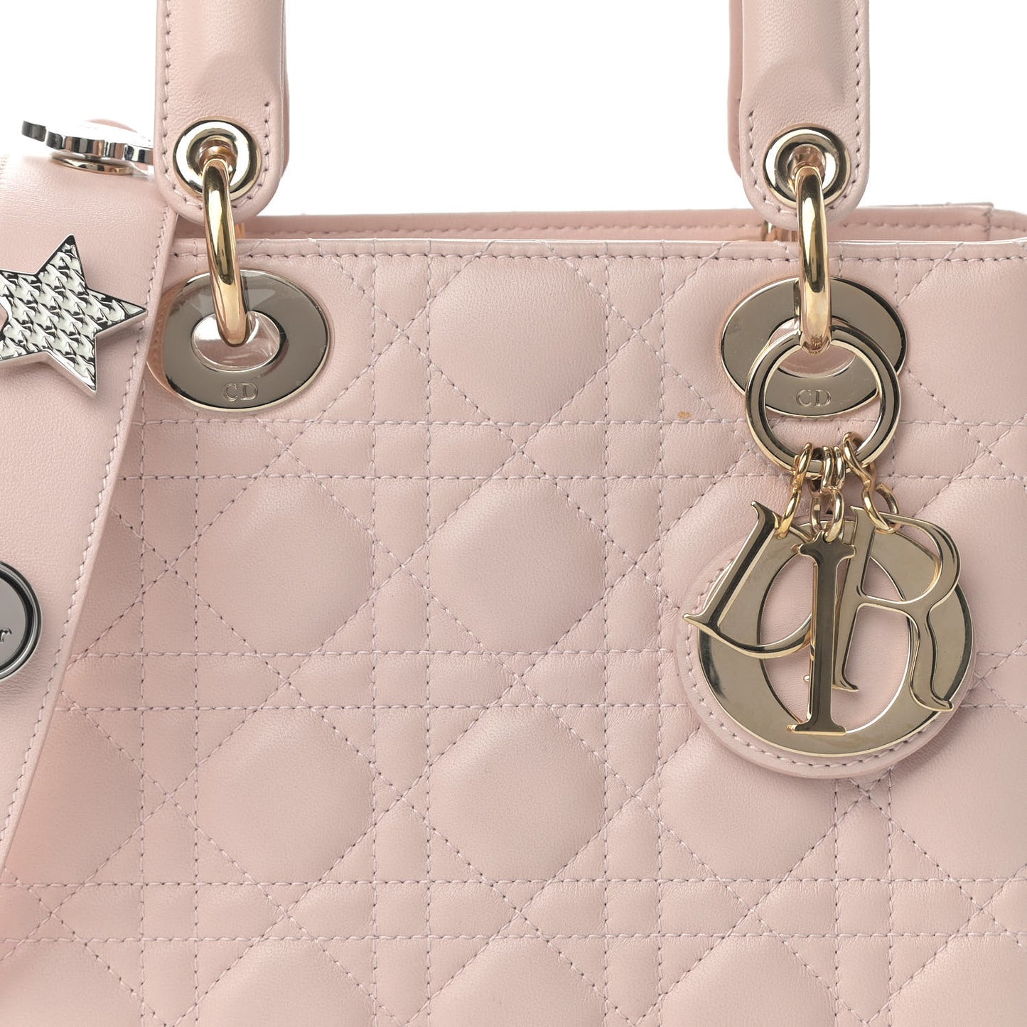 Lambskin Cannage Small Lucky Badges My Lady Dior Pink