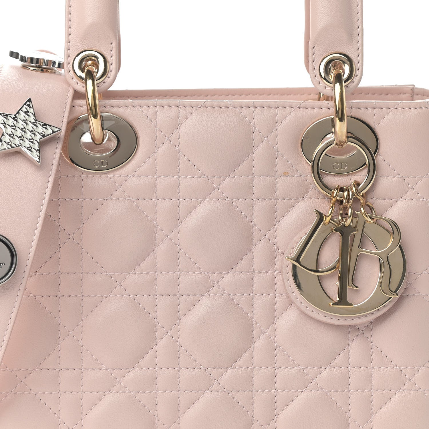 Christian Dior Lambskin Cannage Small Lucky Badges My Lady Dior Pink 8 of 13