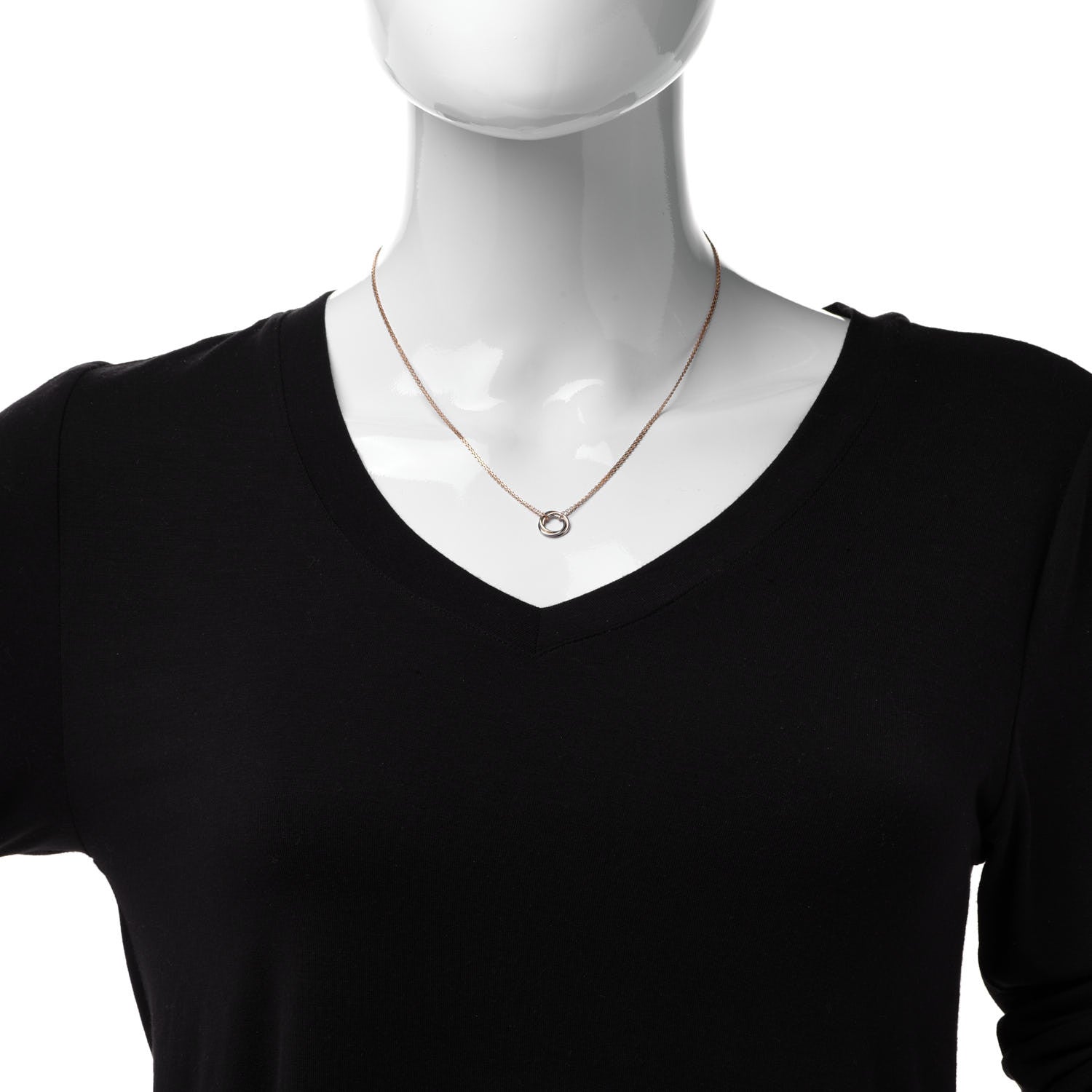 Cartier 18K Pink Yellow White Gold Trinity Double Chain Pendant Necklace 2 of 6