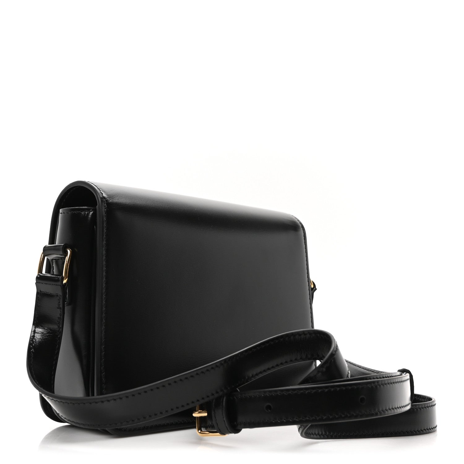 Celine Shiny Calfskin Teen Triomphe Black 3 of 10