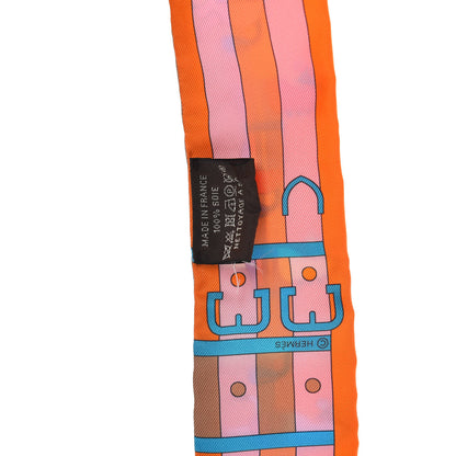 Hermes Silk Rocabar Twilly Orange Bleu Ciel 3 of 3