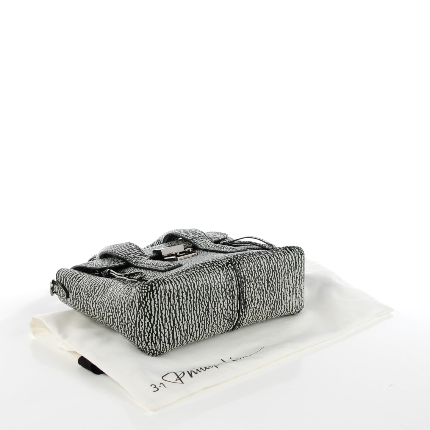 3.1 Textured Calfskin Mini Pashli Satchel Black White