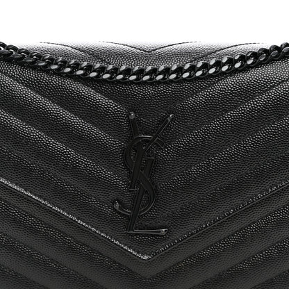 Saint Laurent Grain De Poudre Matelasse Chevron Monogram Monochrome Chain Wallet Black 7 of 10